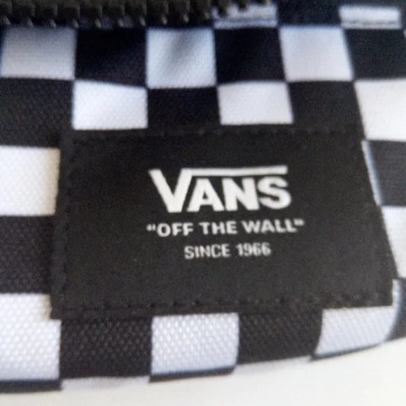 New Vans Ward Black White Checkered Crossbody Fanny Pack Bum Belt Waist Bag - Picture 12 of 17